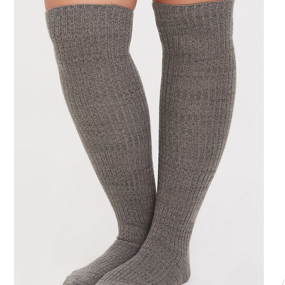 🆕GREY/BLACK OVER-THE-KNEE SOCK PACK - PACK OF 2 - Picture 2 of 5